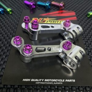 Breket Pangkon Selang Rem Depan Titanium + Baut Universal