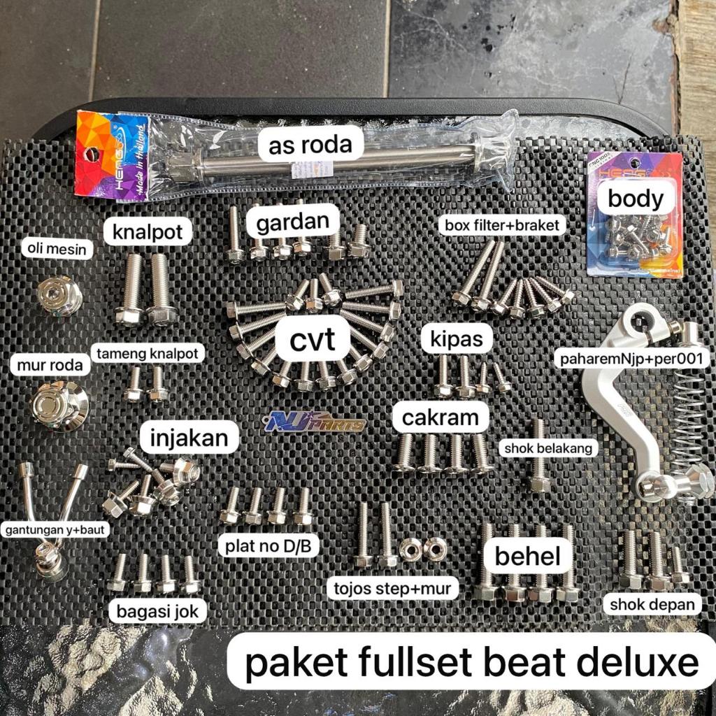 Paket Fullset Baut Stainless 2 Kunci – Beat Deluxe Gen 1 & 2