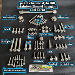 Paket Baut Fullset Stainless 2 Kunci Hexagon – Stylo 160