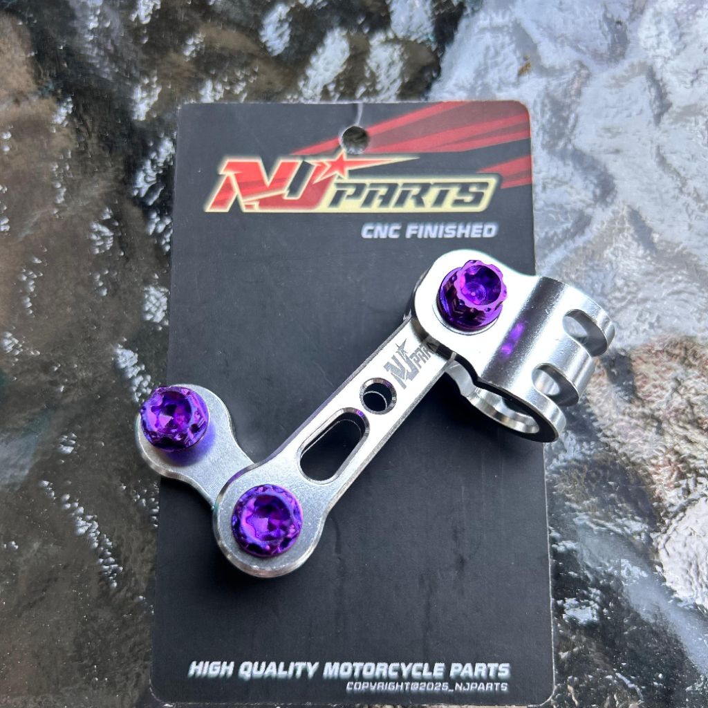 Breket Pangkon Selang Rem Depan Titanium + Baut Universal - Image 9