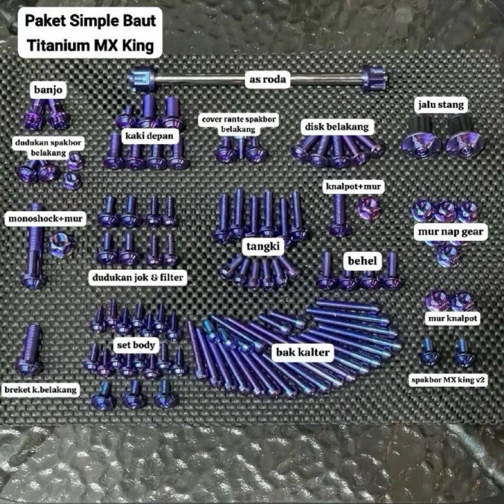 Paket Baut Titanium Per Bagian – Yamaha MX King